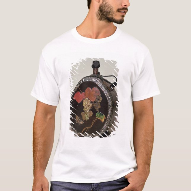 Sakeflaska som läggas in med modern av pärlan tee (Framsida)