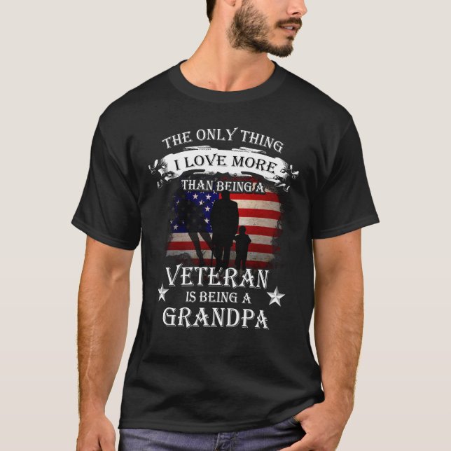 Saken älskar jag mer än vara en veteran - morfar! tee (Framsida)
