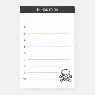 Saker att göra med dödskalle och korsade ben post-it block