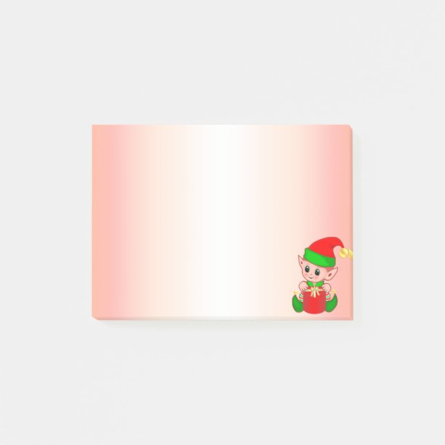 Saker att Göra & Söt Bebis Tomte på Rosa Post-it Block (Framsida)
