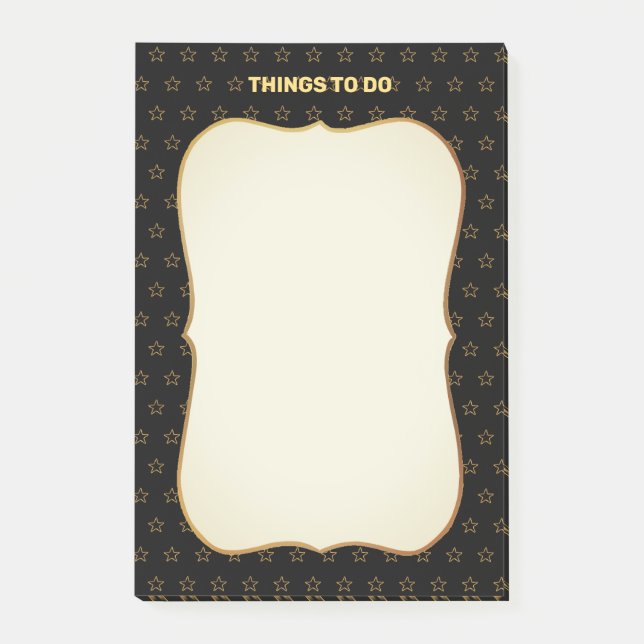 Saker att göra & stjärnmönster post-it block (Framsida)