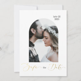 Säker datumbild, guldskript inbjudningar