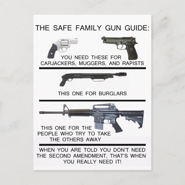 SÄKER FAMILY GUN GUIDE VYKORT (Framsida)