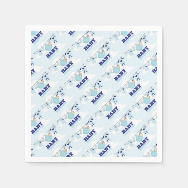 SAKER FÖR POJKE SHOWER/PARTY PAPPERSSERVETT (Framsidan)