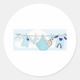 SAKER FÖR POJKE SHOWER/PARTY RUNT KLISTERMÄRKE