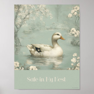 Säker i min närmaste Grönt Poster Anka Nursery