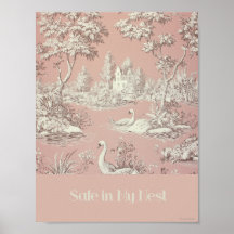 Säker i mitt senaste Rosa Svanar Nursery Poster
