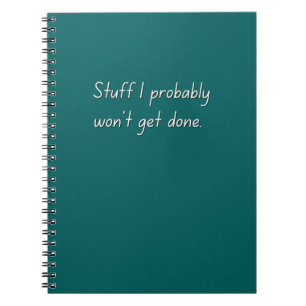 Saker I Won'n'Get Ready Notebook (Teal) Anteckningsbok