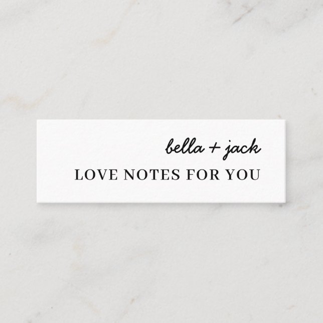 Saker jag älskar med dig Romantisk design Mini Visitkort (Framsida)