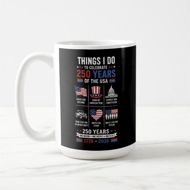 Saker jag gör 250 år En nation En flagga Kaffemugg (Vänster)