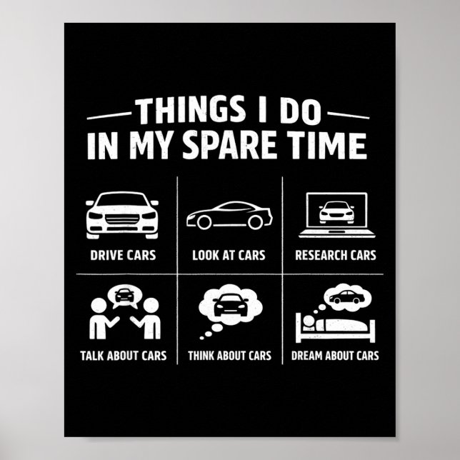 Saker jag gör på fritiden mekaniker garage bilSake Poster (Framsidan)