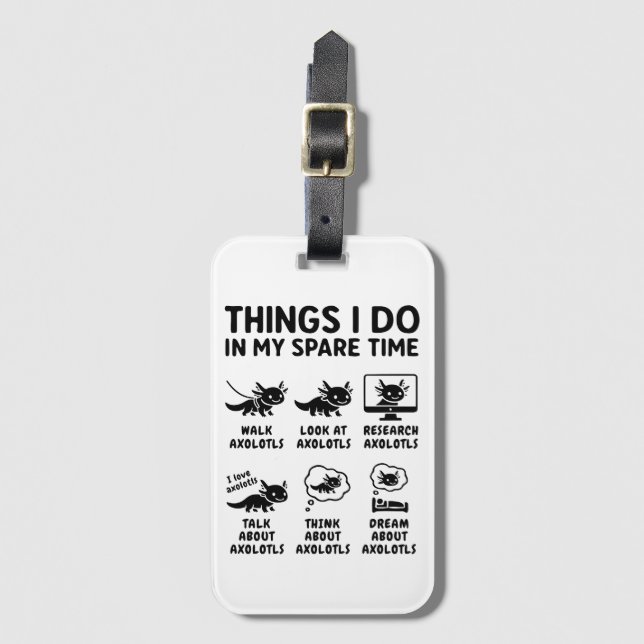 Saker jag gör på min fritid Axolotl Hobby Bagagebricka (Framsida vertikal)