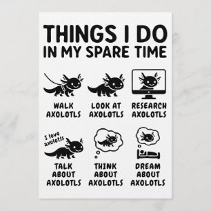 Saker jag gör på min fritid Axolotl Hobby Inbjudningar
