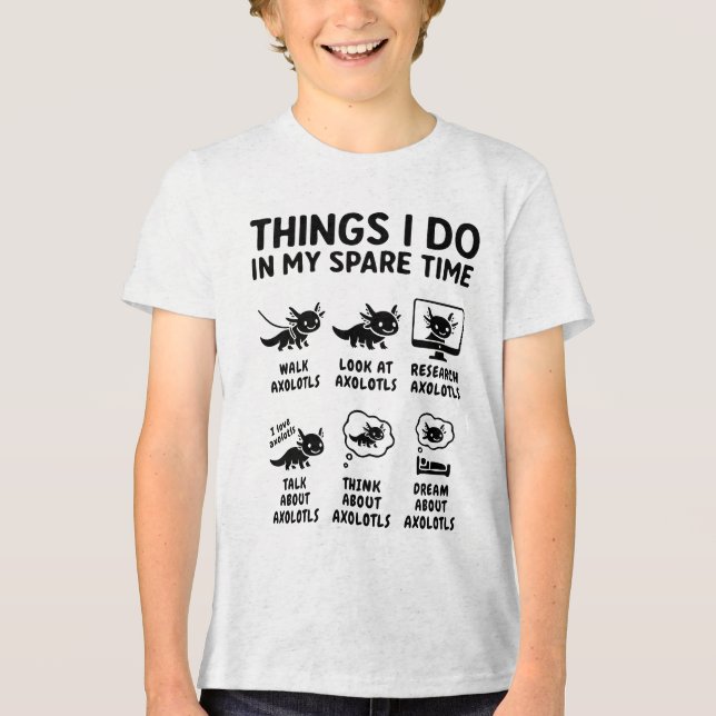 Saker jag gör på min fritid Axolotl Hobby T Shirt (Framsida)