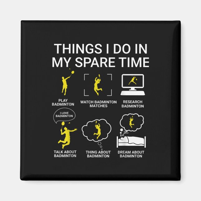 Saker jag gör på min fritid Badminton  Magnet (Framsidan)