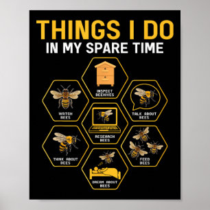 Saker jag gör på min fritid Bie Biskötare Bisköte Poster