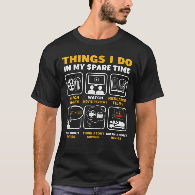 Saker jag gör på min fritid Bio Cinema T Shirt (Framsida)