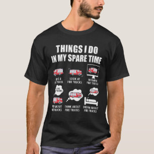 Saker jag gör på min fritid brandbilar t shirt