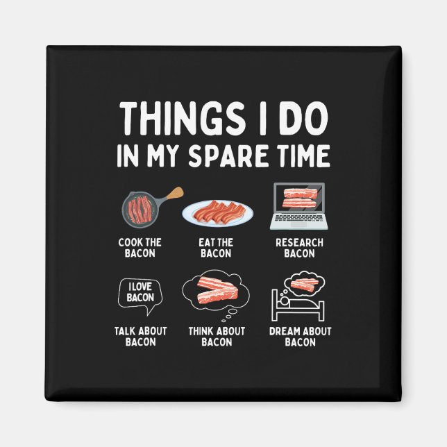 Saker jag gör på min fritid - Con Lover Bbq fläskk Magnet (Framsidan)