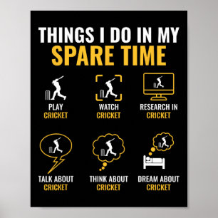 Saker jag gör på min fritid Cricket Sport Cricket Poster