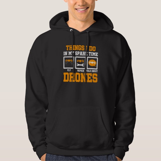 Saker jag gör på min fritid Drönare Flygande Pilot Hoodie (Framsida)