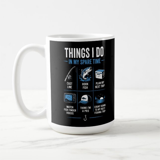 Saker jag gör på min fritid Fiske Kaffemugg (Vänster)