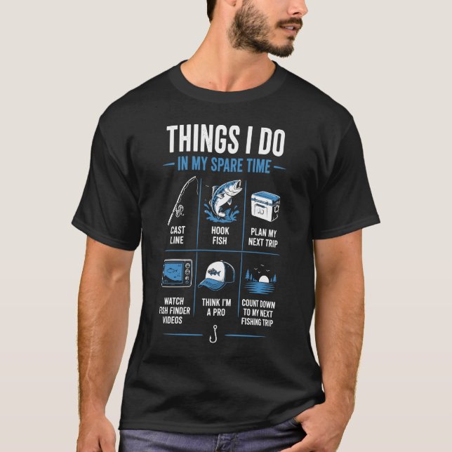 Saker jag gör på min fritid Fiske T Shirt (Framsida)