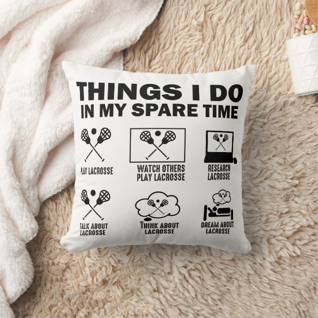 Saker jag gör på min fritid Lacrosse Kudde (Filt)