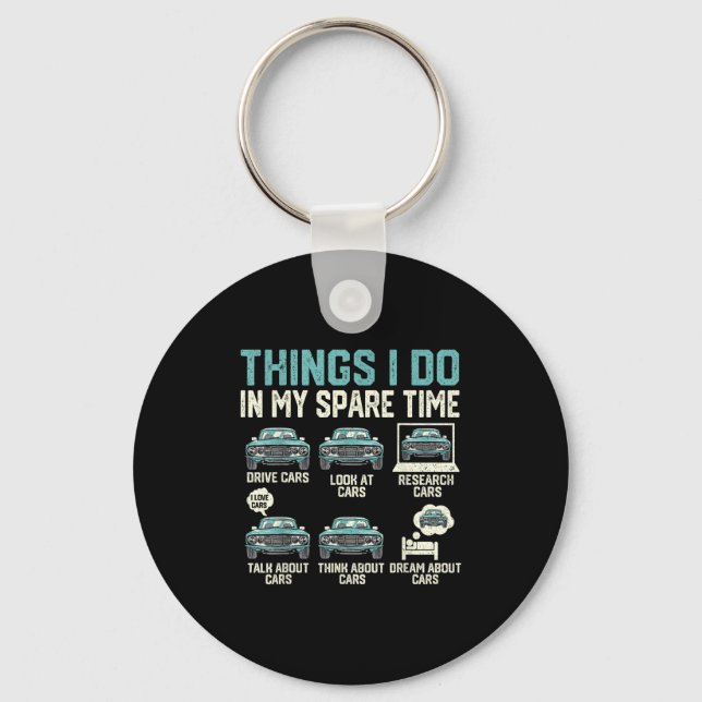 Saker jag gör på min fritid - Rolig bilälskare  Nyckelring (Framsida)