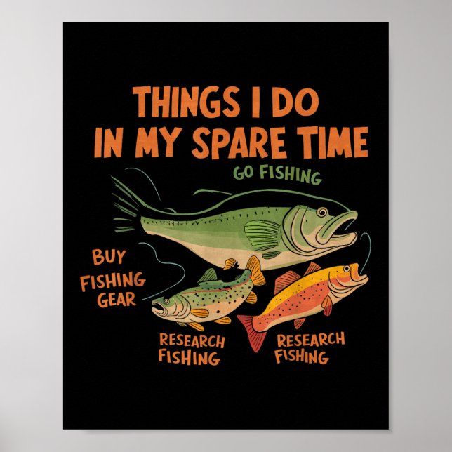 Saker jag gör på min fritid Rolig Fiskare, Fiske- Poster (Framsidan)