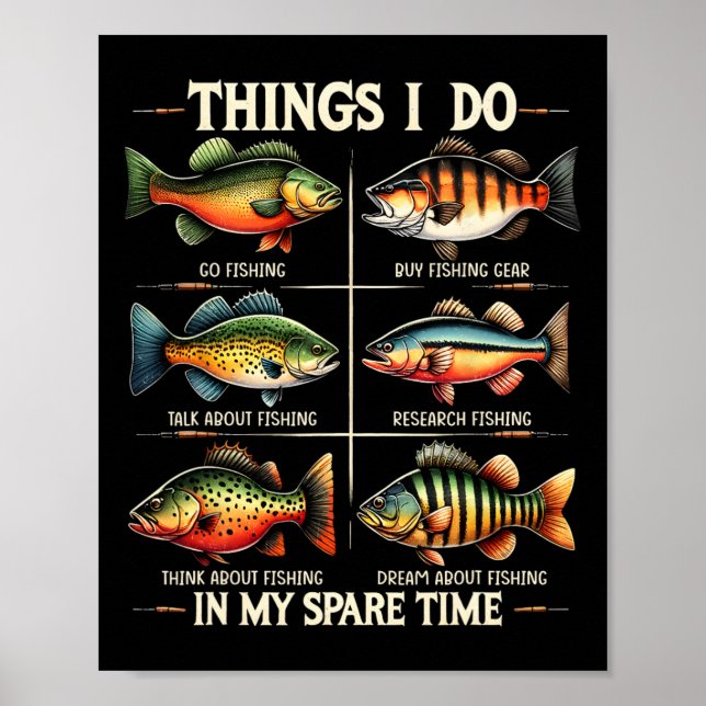 Saker jag gör på min fritid Rolig fiske Fiske Poster (Framsidan)