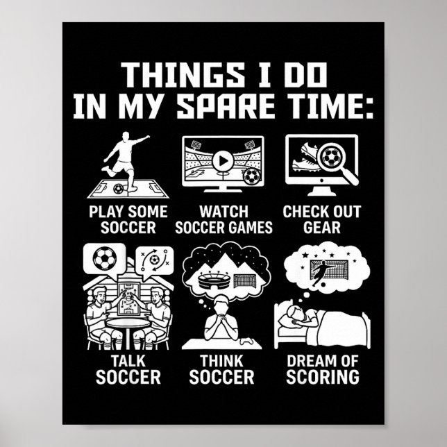 Saker jag gör på min fritid Rolig fotbollsspelare  Poster (Framsidan)
