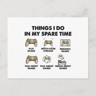 Saker jag gör på min fritid Tv-spel Gamer Vykort