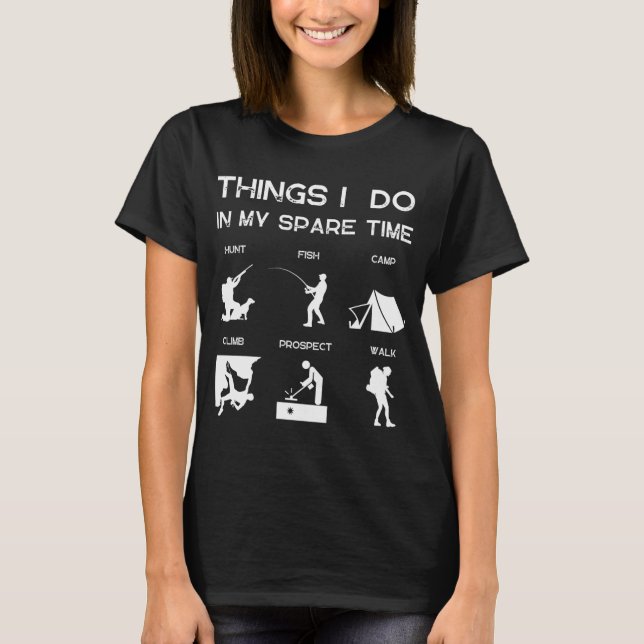 Saker jag gör på min fritid Utomhusäventyr T Shirt (Framsida)