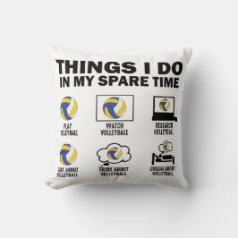 Saker jag gör på min fritid Volleyboll Roligt Kudde