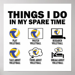 Saker jag gör på min fritid Volleyboll Roligt Poster