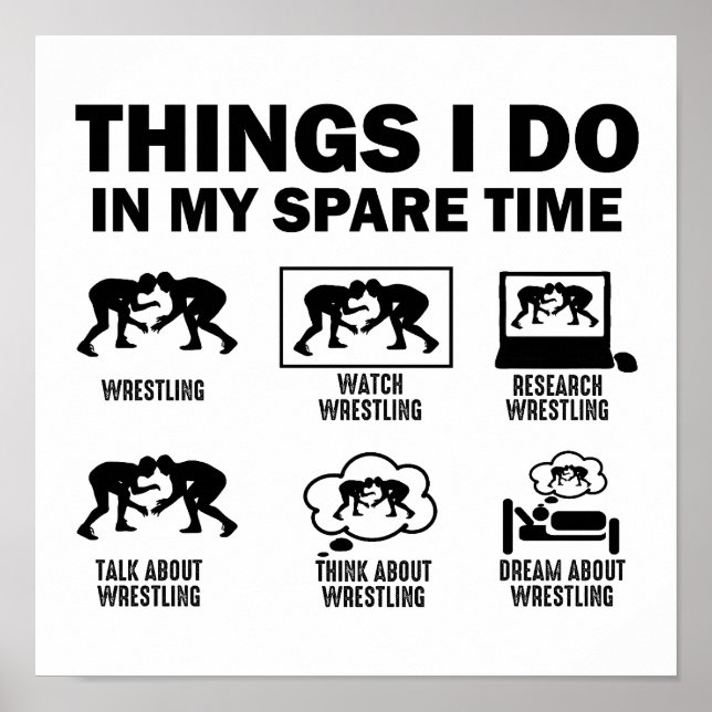 Saker jag gör på min fritid Wrestling Poster (Framsidan)