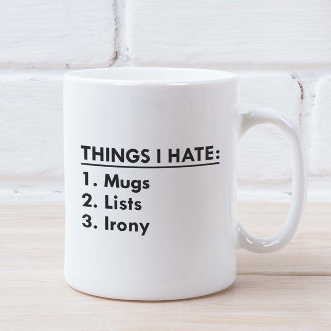 Saker jag hatar kaffemugg (Things I Hate Coffee Mug)