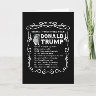 Saker jag litar mer på än Donald Trump Anti Potus Kort