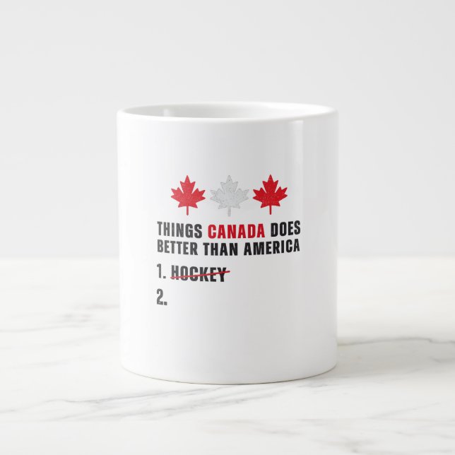 Saker Kanada gör bättre än Amerika 1 Ishockey 2  Jumbo Mugg (Framsidan)