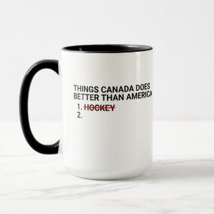 Saker Kanada Gör Bättre Än Amerika Rolig Hockey Mugg