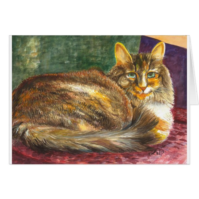 Säker katt hälsningskort (Framsidan Horizontal)