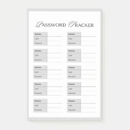 Säker lösenordsspårning efter anteckningar post-it block