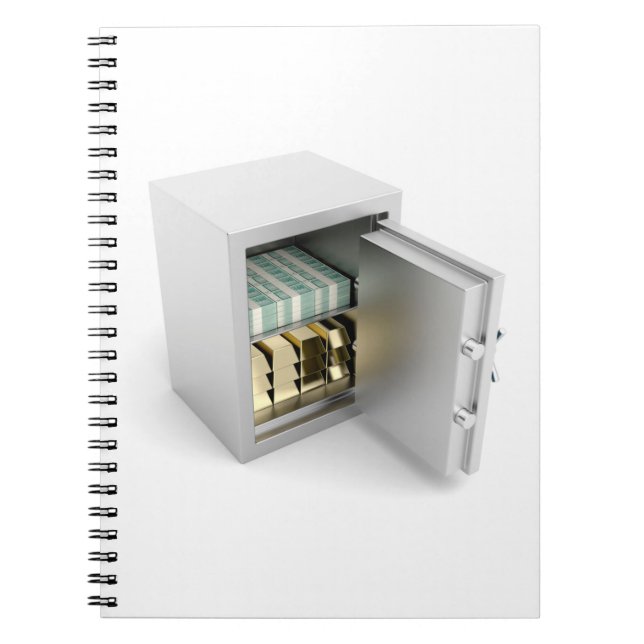 Säker med guld och pengarar anteckningsbok (Framsidan)