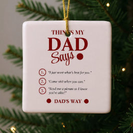 Saker min pappa säger Anpassad faderspresent jul Julgransprydnad Keramik