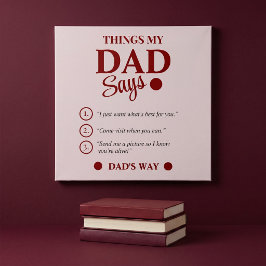 Saker min pappa säger Anpassad faderspresent Poster