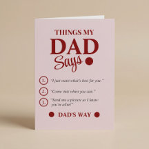 Saker min pappa säger Anpassad fars dag