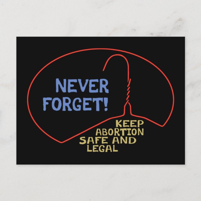 Säker och juridisk abort vykort (Framsida)