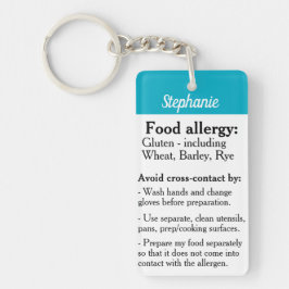 Säker påminnelse om Gluten Allergy Alert Keychain 