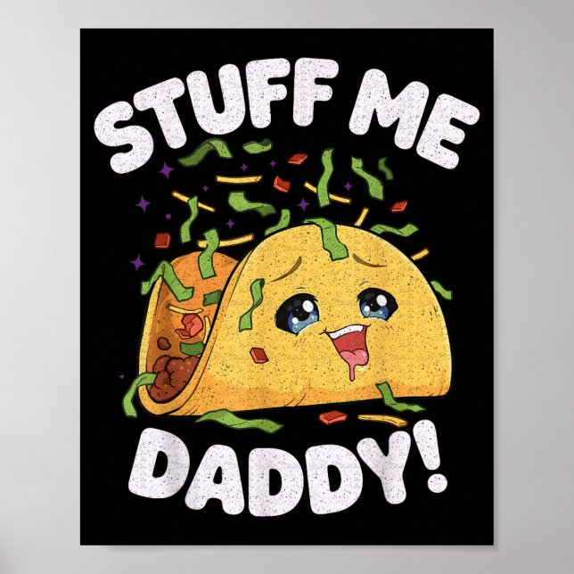 Saker pappa rolig busig taco kawaii cinco de poster (Framsidan)